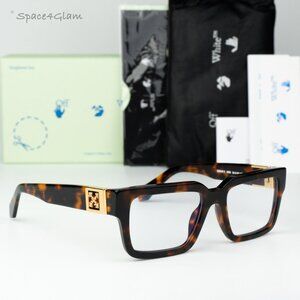 Off-White Women Eyeglasses Havana Square OERJ015 STYLE 15 6000 NEW AUTHENTIC